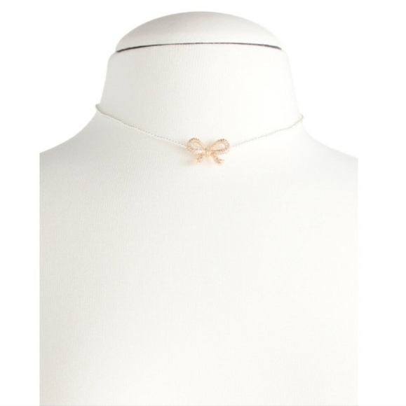 🔹️Camila Coelho🔹️ Cubic Zirconia Bow Glass pearls 14" Necklace  NWT! - Picture 4 of 5